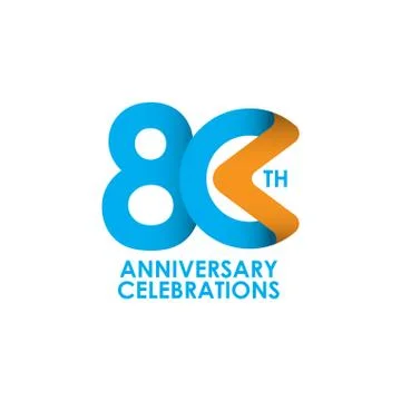 80 Years Anniversary Celebrating Vector Template Design Illustration Stock Illustration