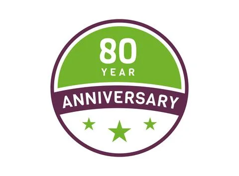 80 years anniversary image, 80 year Anniversary logo isolated on white back.. Stock Illustration