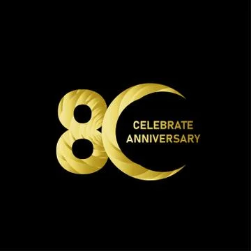 80 Years Anniversary Vector Template Design Illustration Stock Illustration