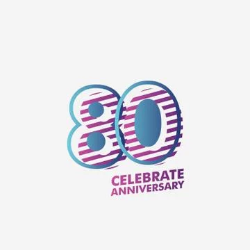 80 Years Anniversary Vector Template Design Illustration Stock Illustration