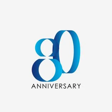 80 Years Anniversary Vector Template Design Illustration Stock Illustration