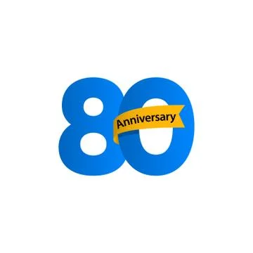 80 Years Anniversary Vector Template Design Illustration Stock Illustration