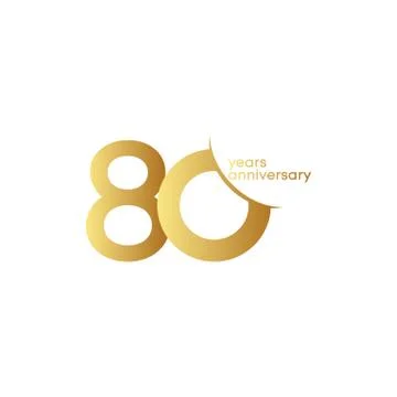 80 Years Anniversary Vector Template Design Illustration Stock Illustration