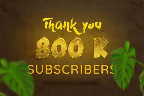 800 K  subscribers celebration greeting banner with Gold Design Illustrazione stock