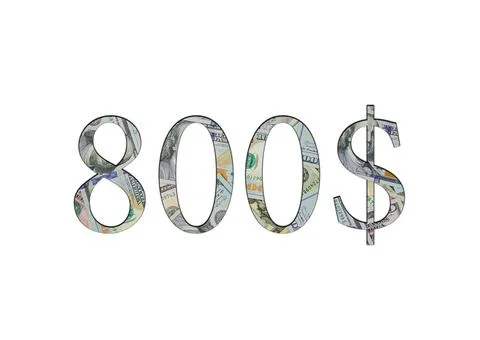 $ 800. Us dollar banknotes. The texture of the money. Isolated on white backg Stock Photos