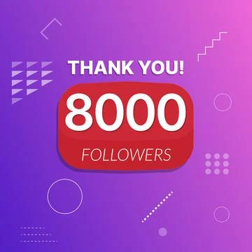 8000 followers vector post celebration. Stock Illustration