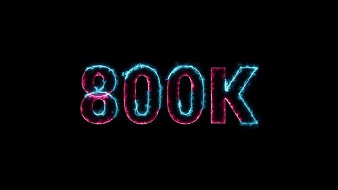 800k animation neon text effect video motion on black background. Stock Footage 327756666