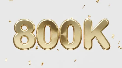 800k celebration text animation motion graphics video Stock Footage 278613685