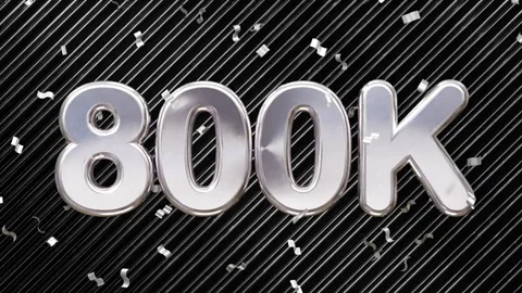 800k celebration text animation motion graphics video Stock Footage 278683591