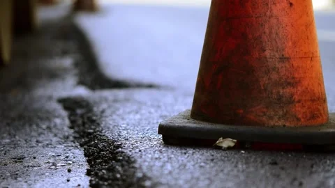 On 8/07/2023, glimpse modernization as machines lay fresh asphalt, reshapin.. Stock-Footage 247876812