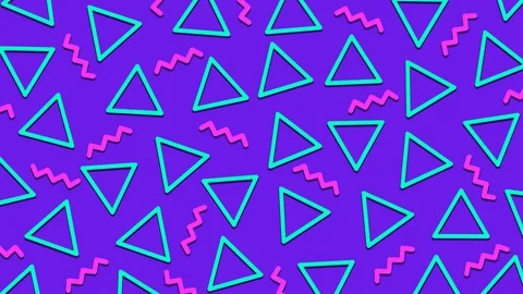80s 90s Abstract Background Animation Memphis Shapes Retro Vintage Stock Footage 94670774
