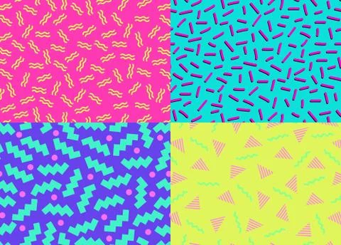80s 90s Abstract Backgrounds Stock Illustration