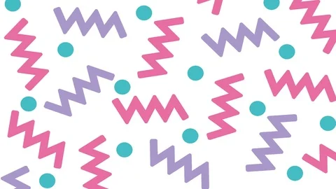 80s 90s Background Retro Colors and Shapes Animation Stock Footage 125137030