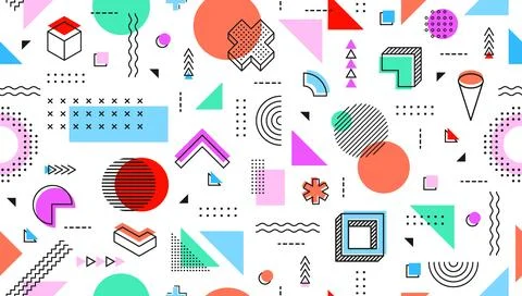 80s 90s memphis pattern or textile background 스톡 일러스트