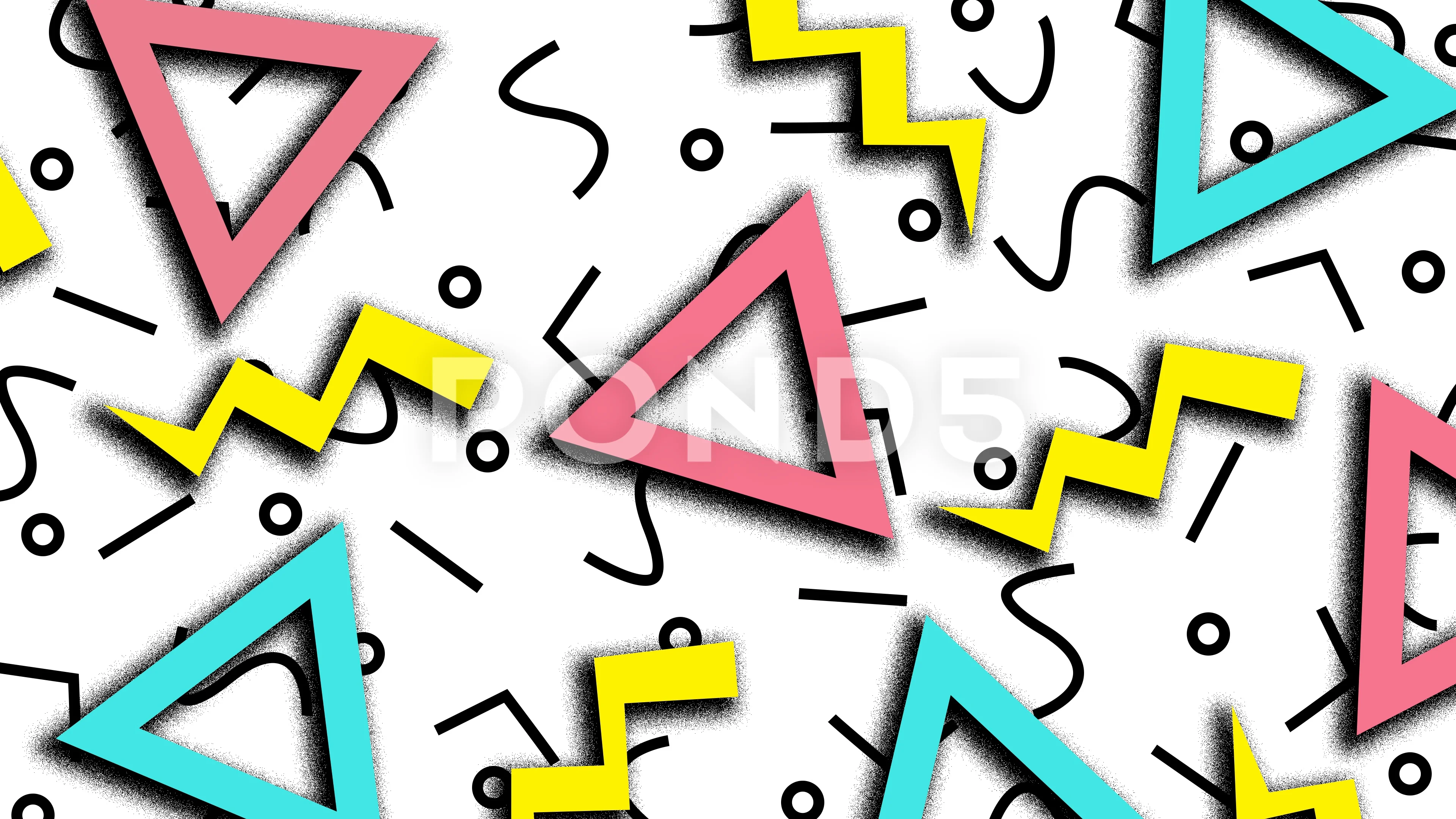 80s 90s Retro Pattern Background Shapes | Stock Video | Pond5