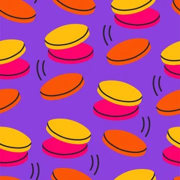 80s 90s seamless pattern in modern style flat, line style. Hand drawn vector Stock Illustration