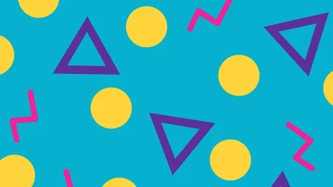 80s 90s Style Pattern Background Pop Art in Motion Stock Footage 94670880
