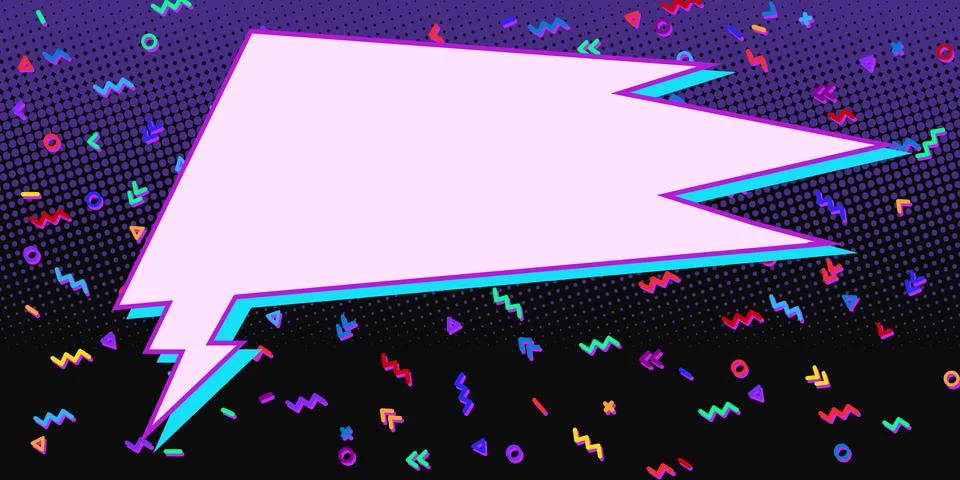 80s background. Comic bubble balloon Stock Illustration