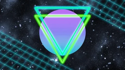 80s background with geometric shapes Stock Illustration