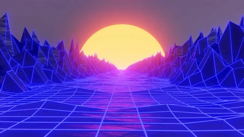 80s Blue Vintage Loop Animation Stock Footage 138396030