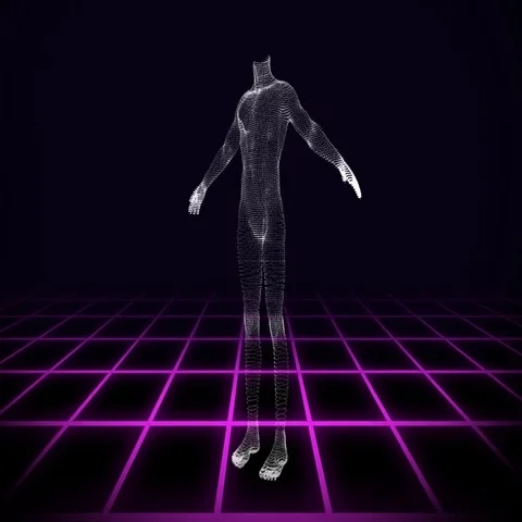 80s Computer Generated Man Stock Footage 69547147