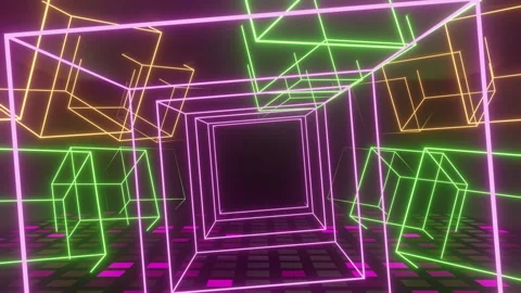 80s Cube Dance Floor Stock Footage 308076430