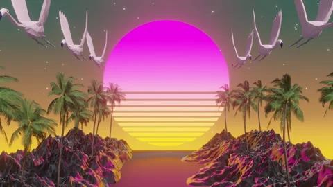 80s Flamingo Background Vídeo Stock 306941208