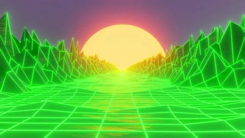 80S Green Vinate Loop Animation Stock Footage 138396037