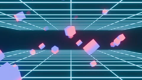 80s Grid and Cube Stock-Footage 315036325