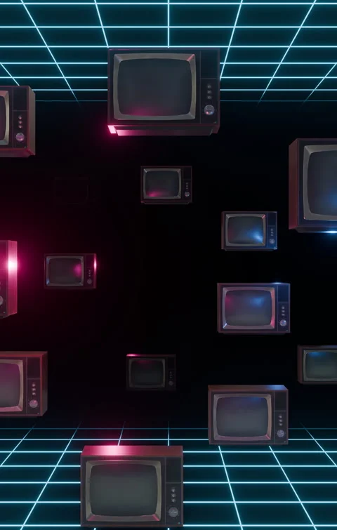 80s Grid and TV Vertical Video Stock-Footage 315036742