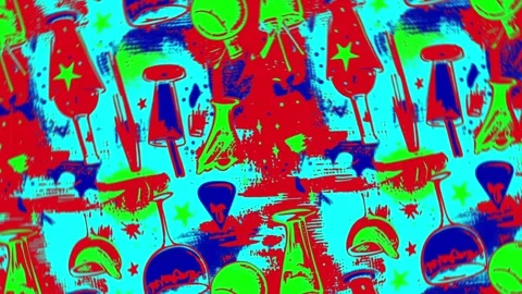 80s inspired disco tile background — Rotation Motion Stock Footage 308251381