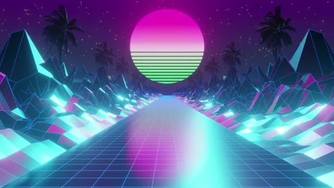 80s Moon Line Vídeo Stock 250102543