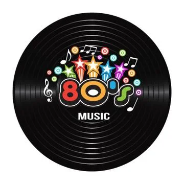 80s Music discography. Vector Illustration Ilustração Stock