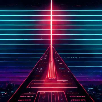 80s neon abstract background Illustrazione stock