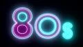 80s neon sign lights logo text glowing multicolor HD Footage