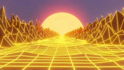 80S Orange Vintage Loop Animation Stock Footage 138396038