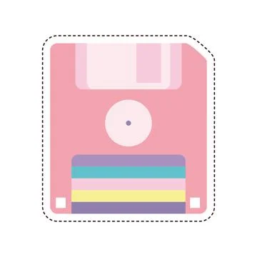 80s patch of a floppy disk Stock Illustration
