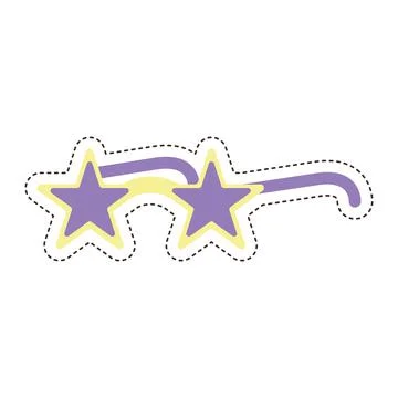 80s patch of a star sunglasses Stock Illustration