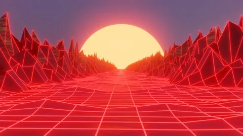 80S Red Vintage Loop Animation Stock Footage 138396056