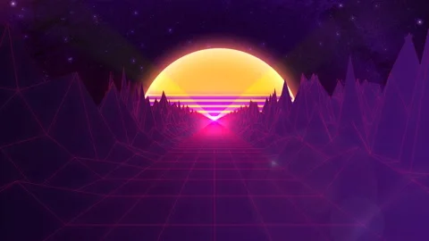 The 80s retro-futuristic Background for electronic and vaporwave music concept Stock Footage