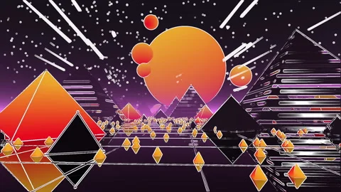 80s Retro Futuristic Sci-fi Seamless Loop Stock Footage 231498982