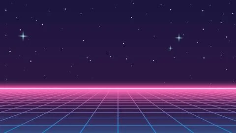 80s Retro Futuristic Sci-Fi Illustration. Stock Illustration