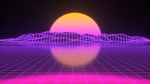 80s retro Loop Video futuristic sci-fi  VJ  Stock Footage 163319995