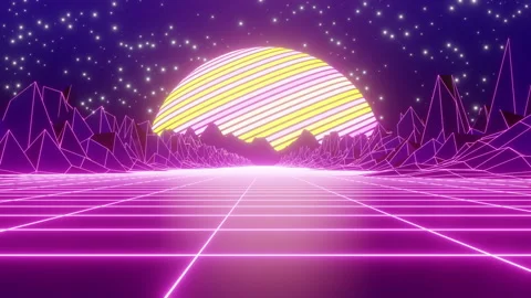 80's Retro Mountain 02 Video stock 135375506