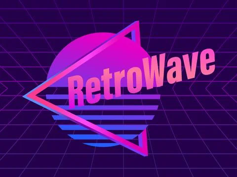 80s retro sun in a triangular frame. Synthwave and retrowave style Illustrazione stock