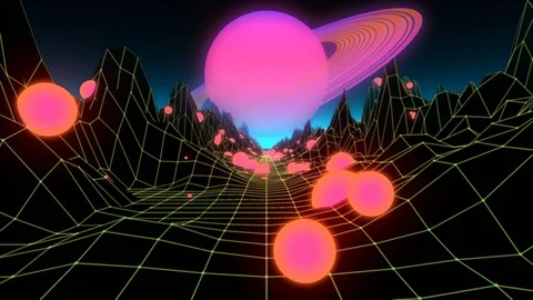 80S RETRO TERRAIN BACKGROUND LOOP Stock Footage 93612739