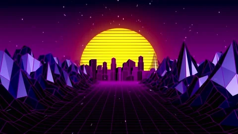 80s Retro Wave Background | Stock Video | Pond5