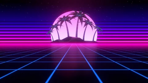 80S Retrowave Neon Background 4K Stock Footage 219843362