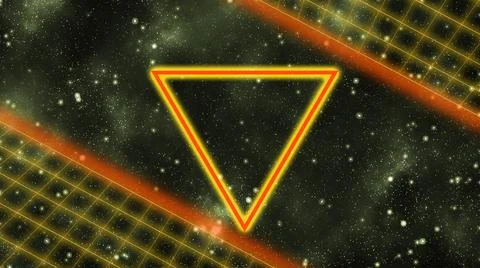 80s style backdrop with neon triangle for banner design Stock Illustration