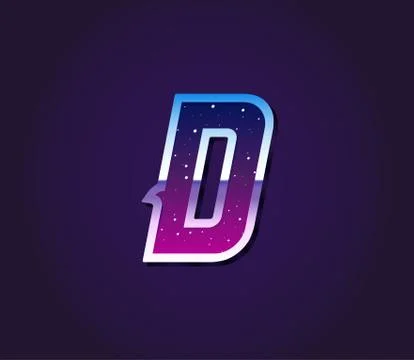 80s Style Retro Sci-Fi Universe Font Vector Stock Illustration